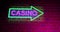 Neon Casino sign with lighted text in Las Vegas or Nevada - 4k