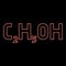 Neon chemical formula C2H5OH ethanol Ethyl alcohol red color vector illustration image flat style