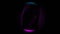 Neon circle frame color smoke flow purple sphere