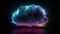 Neon cloud computing technology concept. Generative ai