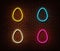 Neon color eggs sign vector isolated on brick wall. Easter light symbol, decoration effect. Neon egg