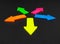 Neon colored arrows