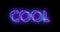 Neon-colored Cold word text animation with a glowing neon color moving outline.