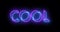 Neon-colored Cold word text illustration with a glowing neon color moving outline.
