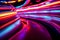Neon colored race or speedway. Abstract. Generative AI