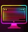 Neon Colorful Computer Icon, Generative AI