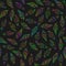 Neon colors ice cream on black seamless pattern