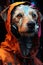 Neon Contemplation: Cyberpunk Bedlington Terrier