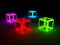 Neon cubes in 3d very beautiful and cool