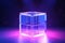 neon cubes in cold blue purple colors