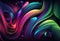 Neon curves multicolored background flow ribbons