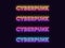 Neon Cyberpunk Text in different Vertical Gradient colors. Futuristic set