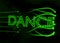 Neon dance sign with abstract background