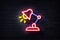 Neon desk lamp neon sign, glowing logo, glow icon