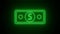 Neon Dollar banknote sign. Luminous finance symbol.