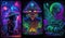 Neon Dreams Blacklight Collage