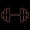 Neon dumbell Dumbbell disc weight training equipment red color vector illustration image flat style