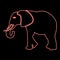 Neon elephant red color vector illustration flat style image