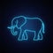 Neon elephant sign.