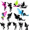 Neon Fairy Silhouettes