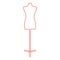 Neon fashion stand female torso mannequin red color vector illustration flat style image