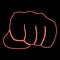 Neon fist red color vector illustration image flat style