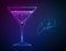 Neon fluid cocktail vector illustration.  Fluid background. Cosmopolitan cocktail