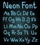 Neon font for english alphabets