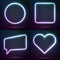 Neon frames. Vector neon lights. Set of realistic frames