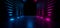 Neon Futuristic Dark Retro Sci Fi Triangle Alien Spaceship Purple Blue Empty Glowing Vibrant Laser Showcase Stage Corridor Hallway