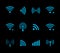 Neon futuristic vector wireless and wifi icon