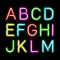 Neon glow alphabet