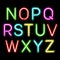 Neon glow alphabet