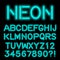 Neon glow alphabet custom handcrafted font.