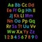 Neon glow alphabet. Vector. design, party, retro, 3d, art, font,