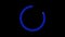 Neon glow blue circle on black background. Animated light loading symbol