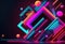 Neon glow futuristic figure creative background