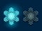 Neon Glowing Blue Snowflake Light