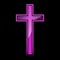 Neon glowing Christian Cross. Vector illustration