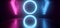 Neon Glowing Circle Retro Cyber Virtual Purple Blue Luminous Fluorescent Tube Lights Abstract Grunge Concrete Tunnel Room Sci Fi