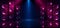 Neon Glowing Club Tower Loud Speakers  Fashion Stage Podium Night Dark Smoke Purple Blue Spot Lights Show Event Concert Electric