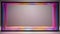 Neon glowing horizontal rectangular frame, Slowly changing colors, on a gray background