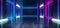 Neon Glowing Laser Underground Concrete Grunge Reflective Lasers Purple Blue Studio Show Night Lights Hallway Futuristic Sci Fi