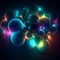 Neon Glowing Orbs Abstract Wallpaper