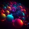 Neon Glowing Orbs Abstract Wallpaper