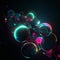 Neon Glowing Orbs Abstract Wallpaper