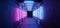Neon Glowing Sci FI Futuristic Elegant Alien Modern Hi Tech Purple Pink Blue Rectangle Metal Structure Corridor Tunnel Grunge