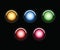 Neon glowing web buttons set