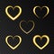 Neon golden heart for Happy Valentine`s Day card.