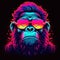 Neon gorilla portrait